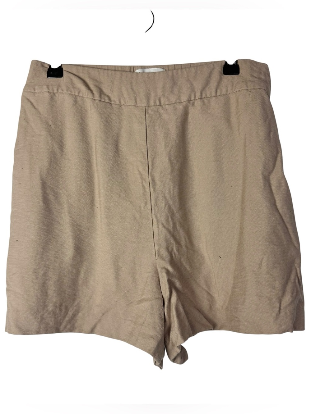 Leith Khaki High Rise Side Zip Shorts S